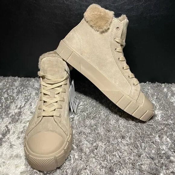 NWT Zara Faux Fur High Top Sneakers
