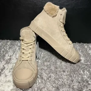 NWT Zara Faux Fur High Top Sneakers