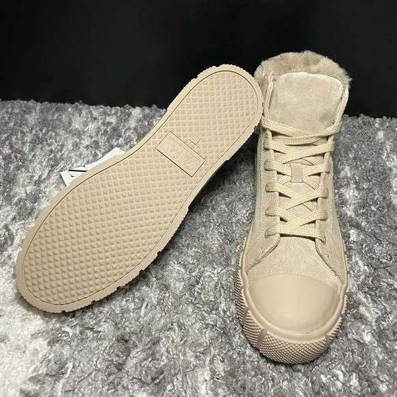 NWT Zara Faux Fur High Top Sneakers
