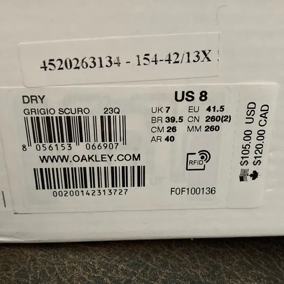 Oakley Gray and Tan Sneakers with Breathable Mesh and Lightweight Sole NIB