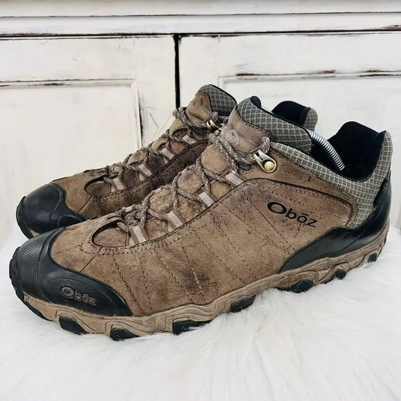 Oboz Bridger Low B-Dry Waterproof Canteen Brown Waterproof Hiking Shoes ~Mens 12
