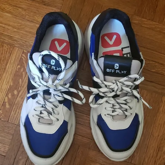 OFF Play Men's Blue and White Sneakers
