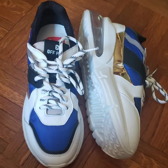 OFF Play Men's Blue and White Sneakers