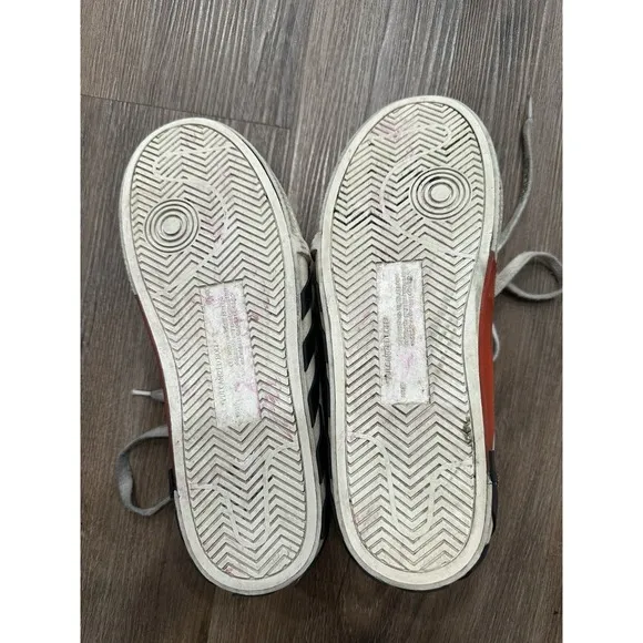 OFF-WHITE &quot;LOW VULCANIZED&quot; White Canvas Lace Up Low Top Sneakers Men's Size 42
