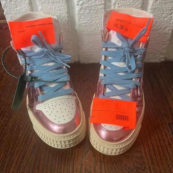 Off-White Court Cup Sole 3.0 High Top Sneakers by Virgil Abloh. Euro sz 35/US 5.