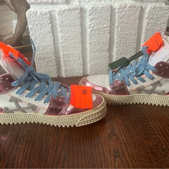 Off-White Court Cup Sole 3.0 High Top Sneakers by Virgil Abloh. Euro sz 35/US 5.