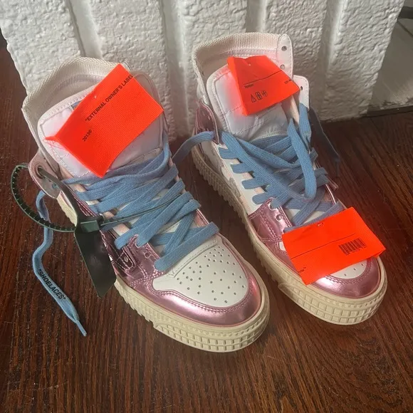 Off-White Court Cup Sole 3.0 High Top Sneakers by Virgil Abloh. Euro sz 35/US 5.