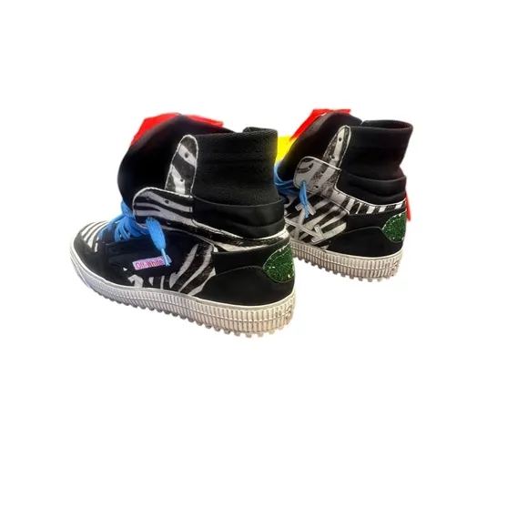 Off-White Cup Sole 3.0 Sneakers Court Mixed Media High Top Sneakers size 42