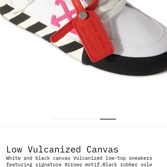 Off-White Low Vulcanized Canvas Sneakers Men Size 41 &quot;&quot;In Fabulous Condition!!&quot;&quot;