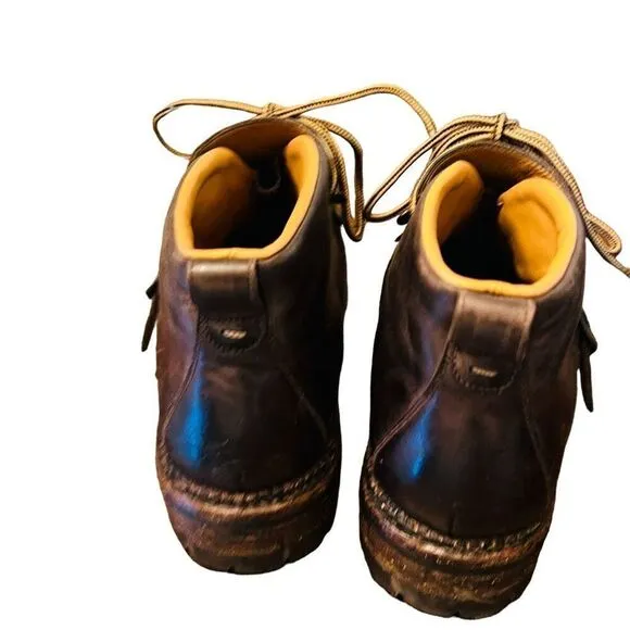 o'keeffe alvis pebble-grain leather hiking boots size 10 1/2 men’s lace up