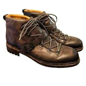 o'keeffe alvis pebble-grain leather hiking boots size 10 1/2 men’s lace up