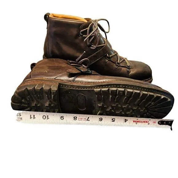 o'keeffe alvis pebble-grain leather hiking boots size 10 1/2 men’s lace up