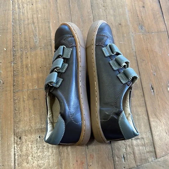 Old soles step markert brown leather sneakers
