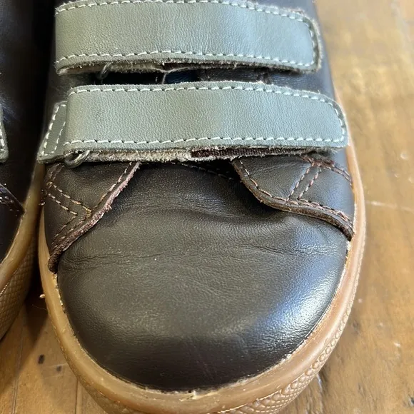 Old soles step markert brown leather sneakers