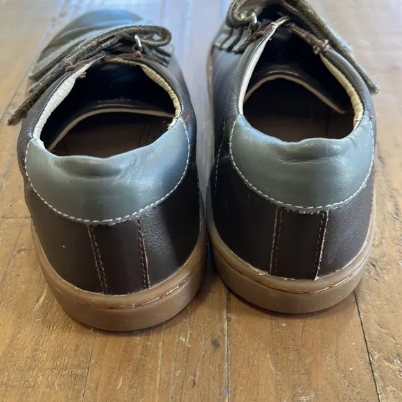 Old soles step markert brown leather sneakers