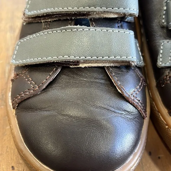 Old soles step markert brown leather sneakers