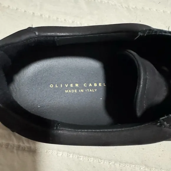 Oliver Cabell Black Minimalist Sneakers - Nubuck Leather Matte Black-