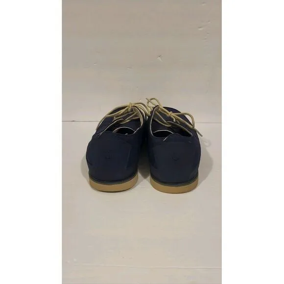 OluKai Lace Up Shoes Men's 11 Blue Canvas‎ Leather Honolulu Lace Mesh Casual