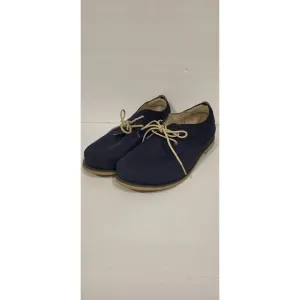 OluKai Lace Up Shoes Men's 11 Blue Canvas‎ Leather Honolulu Lace Mesh Casual