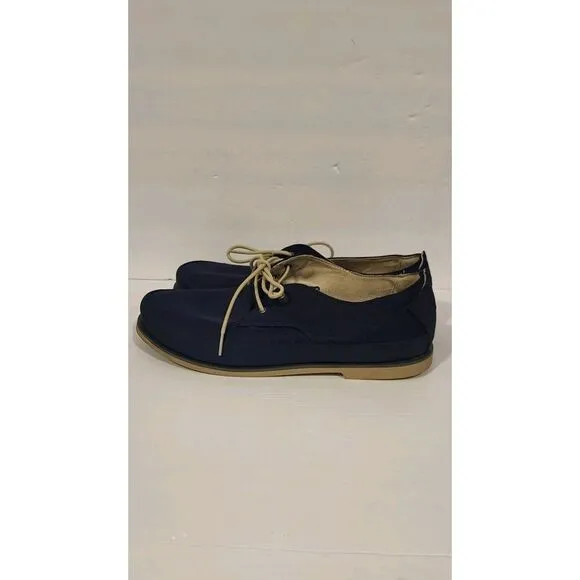 OluKai Lace Up Shoes Men's 11 Blue Canvas‎ Leather Honolulu Lace Mesh Casual