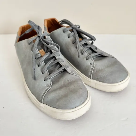 OluKai LAE' AHI LI 'ILI Sneaker Men 9 Gray Leather Drop In Heal Low Top 10455