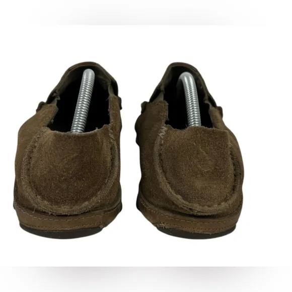 OLUKAI Men Moloa Kohana Shoes 10 Brown Perforated Suede Slip On Casual Loafers