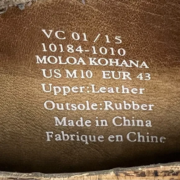 OLUKAI Men Moloa Kohana Shoes 10 Brown Perforated Suede Slip On Casual Loafers
