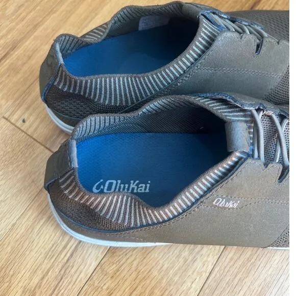 Olukai Men's Makia Ulana Kai Woven Shoes 9.5 Casual Men's Pull On Shoes Green