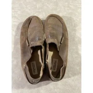 Olukai Mens Moala Brown Leather Casual Slip On Loafer Shoes Size 12