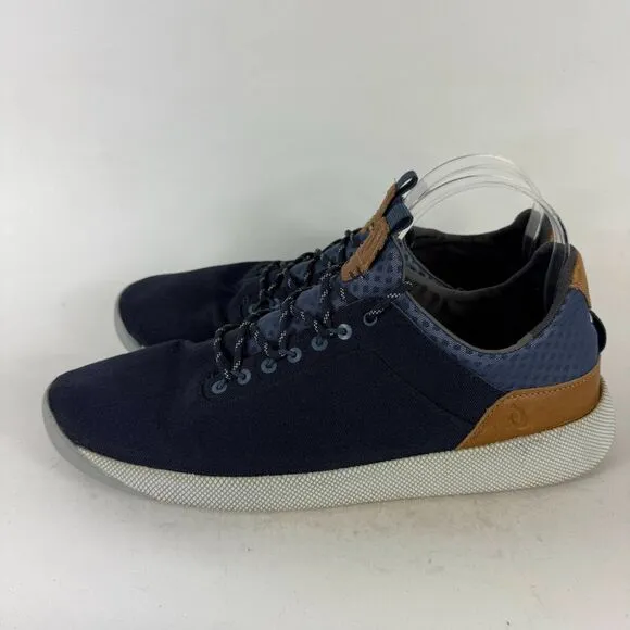 Olukai Nanea Li Running Sneakers Men 11.5 Blue Canvas Lace-Up Low Top 10485-TFVI