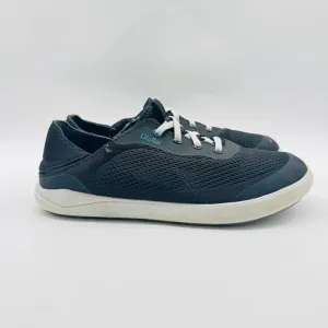 Olukai Shoes Mens 8 Gray Mesh Casual Sneakers Lace Up Moku Pae Casual Comfort