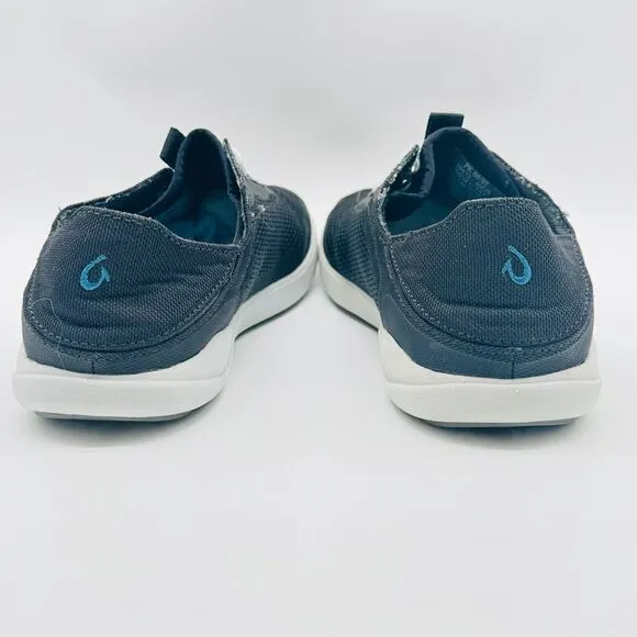 Olukai Shoes Mens 8 Gray Mesh Casual Sneakers Lace Up Moku Pae Casual Comfort