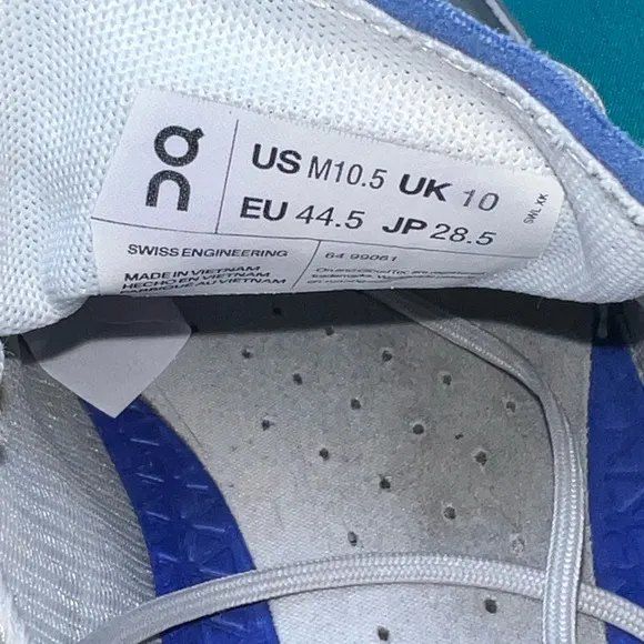 On Cloud CloudVista Mens Running Shoes 10.5 64.99061 Waterproof Frost Ink Blue