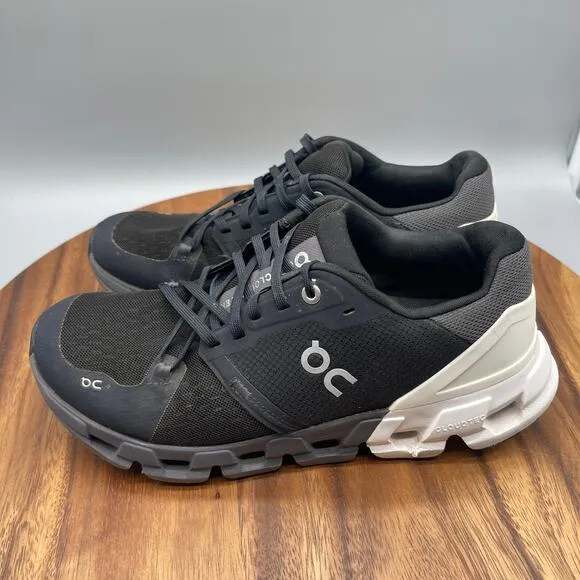 On Cloudflyer 4 Shoes Womens 9.5 Black White Running Comfort Walking Trainers