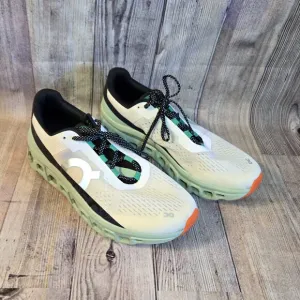ON Cloudmonster White/Green Sneakers Mens Size 12