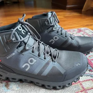 On Cloudrock Trek Waterproof Gray Black Shoes with CloudTec Technology