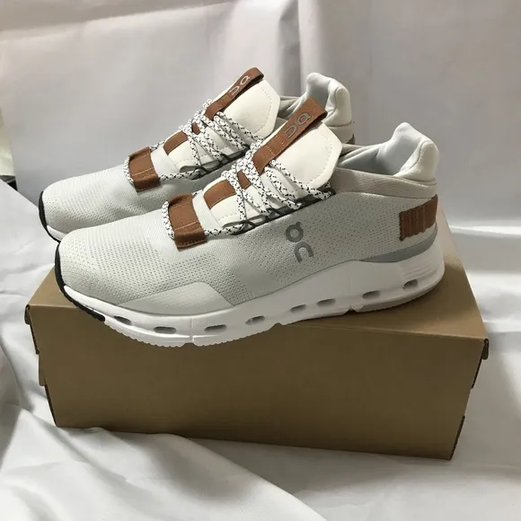 👟O.N Running Cloudnova Women Shoes White Pearl