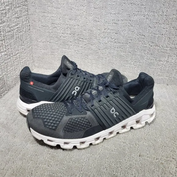 On Running Cloudswift 41.99585 Mens Size US 11.5 Black Rock White Sneaker Shoes