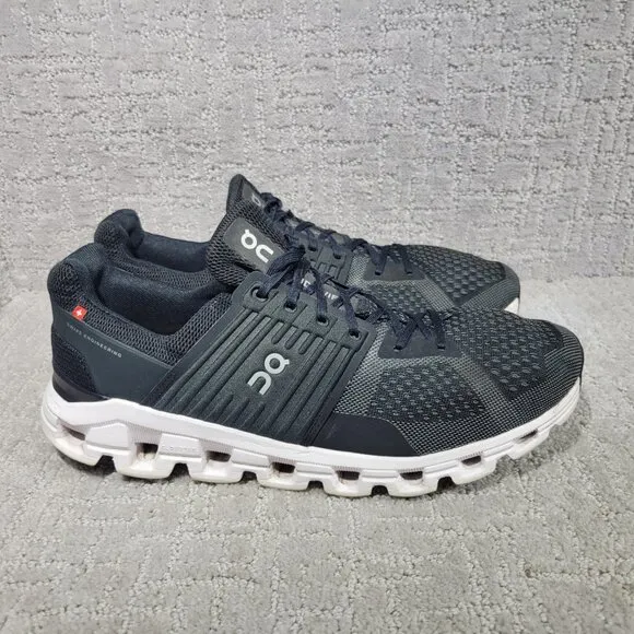 On Running Cloudswift 41.99585 Mens Size US 11.5 Black Rock White Sneaker Shoes