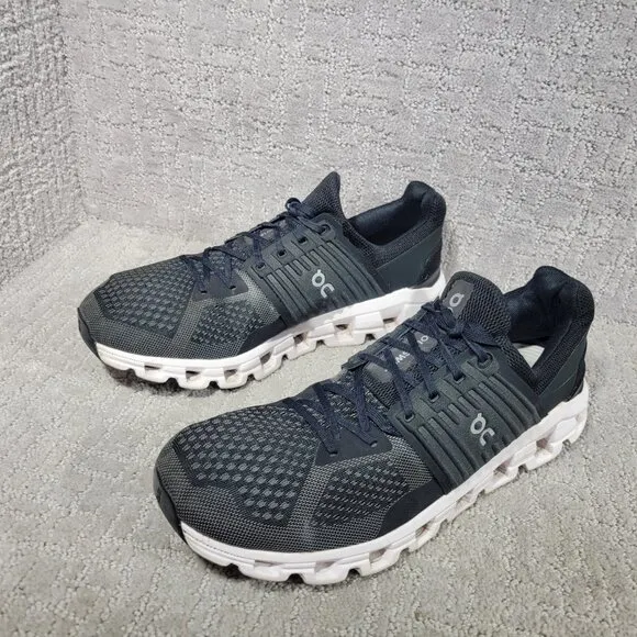 On Running Cloudswift 41.99585 Mens Size US 11.5 Black Rock White Sneaker Shoes
