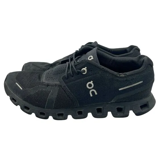 On Running On Cloud 5 Men’s 7 Shoes All Black Running Walking Sneaker Athletic