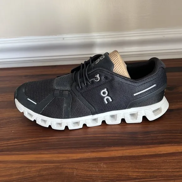 On Women’s Cloud 5 Running Black Athletic Shoes 9