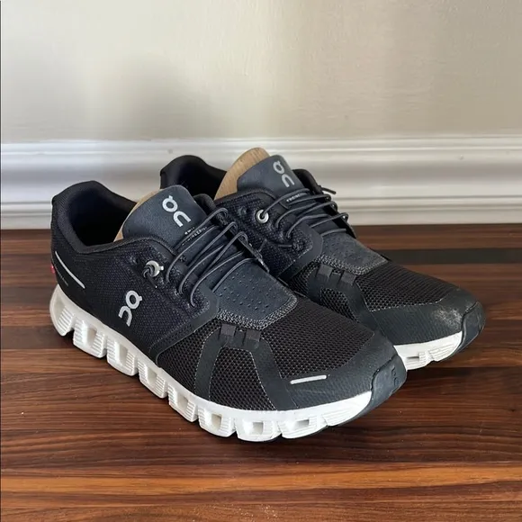 On Women’s Cloud 5 Running Black Athletic Shoes 9