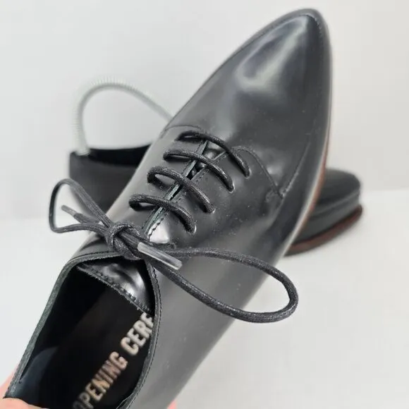 Open Ceremony | Eleanore black leather streetwear platform Oxford shoes WMS 6.5