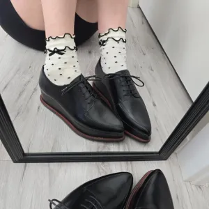 Open Ceremony | Eleanore black leather streetwear platform Oxford shoes WMS 6.5