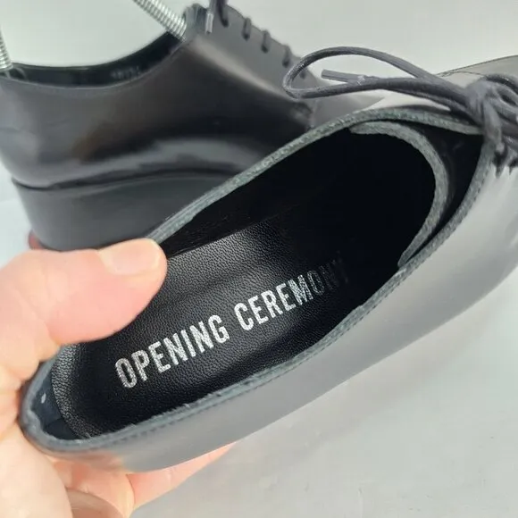 Open Ceremony | Eleanore black leather streetwear platform Oxford shoes WMS 6.5