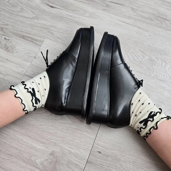 Open Ceremony | Eleanore black leather streetwear platform Oxford shoes WMS 6.5