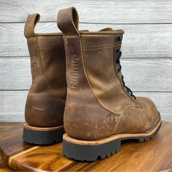 Origin USA The Origin Work Boot 8 inch Big Lug Whiskey Brown Leather Mens 11.5 D