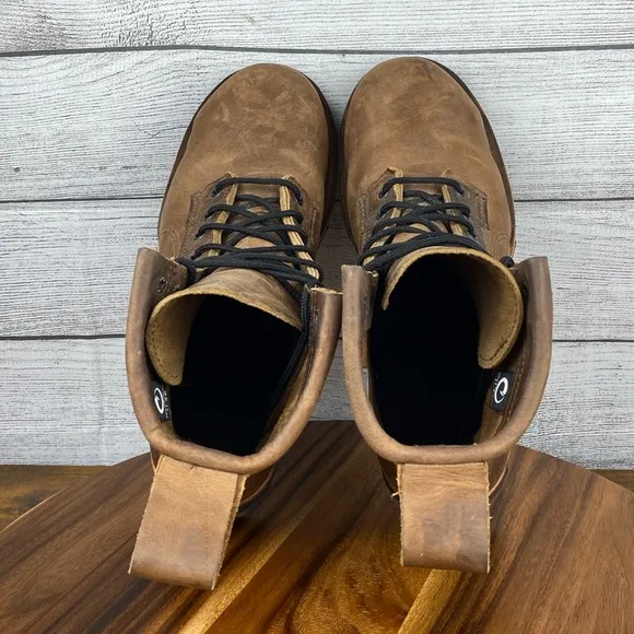 Origin USA The Origin Work Boot 8 inch Big Lug Whiskey Brown Leather Mens 11.5 D