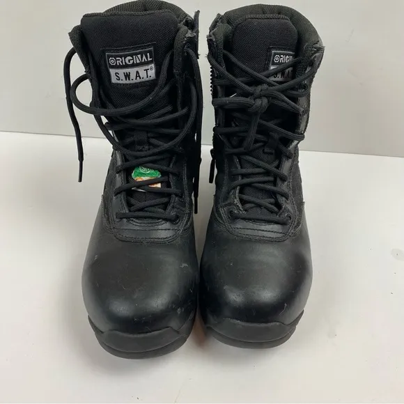 Original SWAT Black Side Zip Boots 8” shaft size 7 227281 Safety Tactical Work